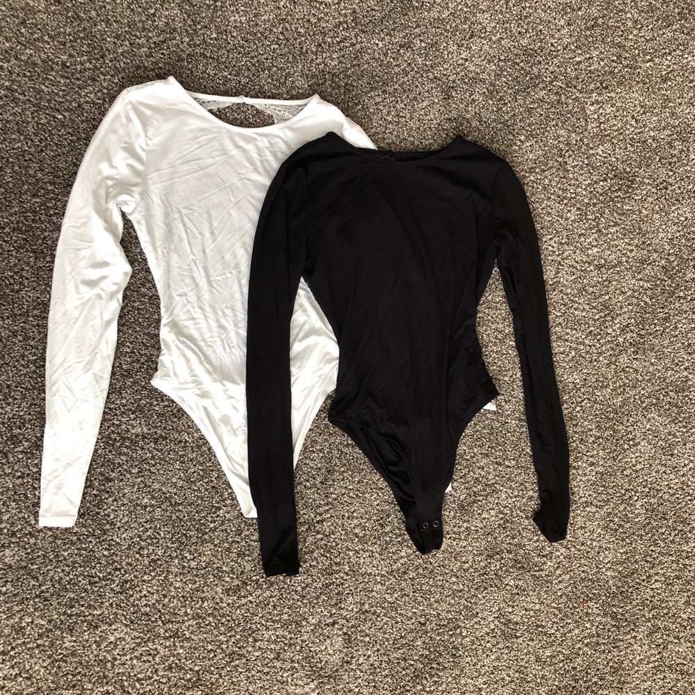 Forever 21 open back bodysuits: 2 pack